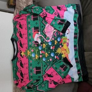 Brand New Mens Flamingo Christmas Sweatee